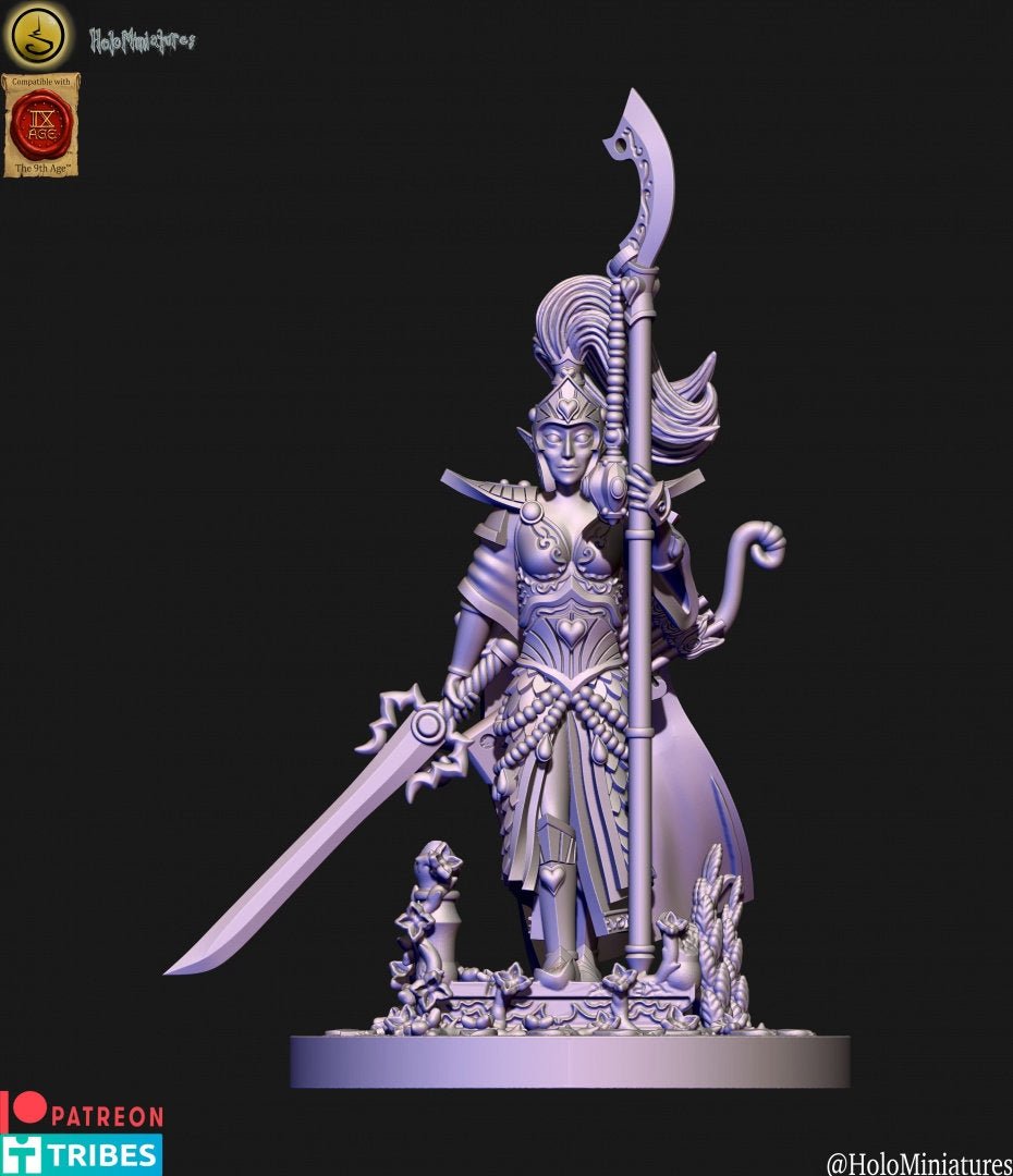 Holo Miniatures Highborn Elves Qeen's Handmaiden - BrodaForge