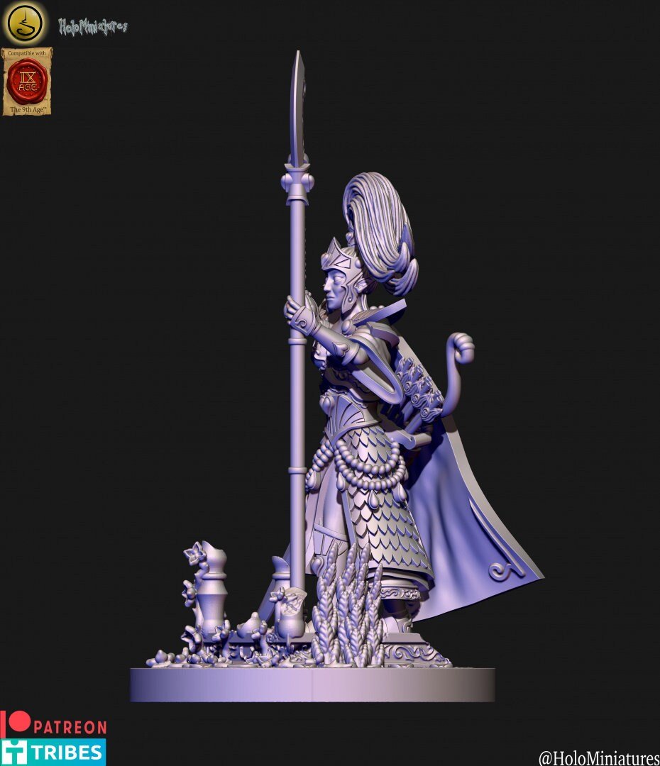 Holo Miniatures Highborn Elves Qeen's Handmaiden - BrodaForge