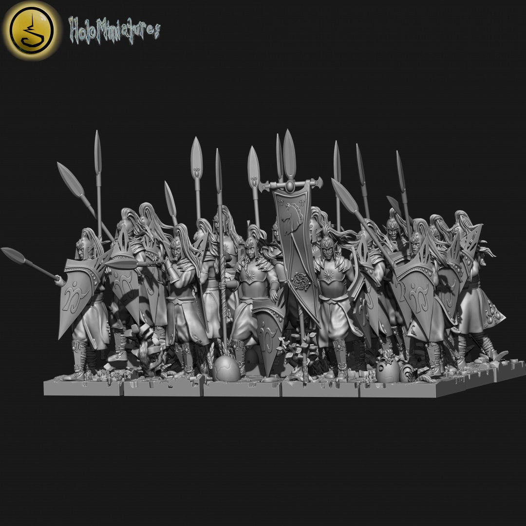 Holo Miniatures Highborn Elves Spearman - BrodaForge