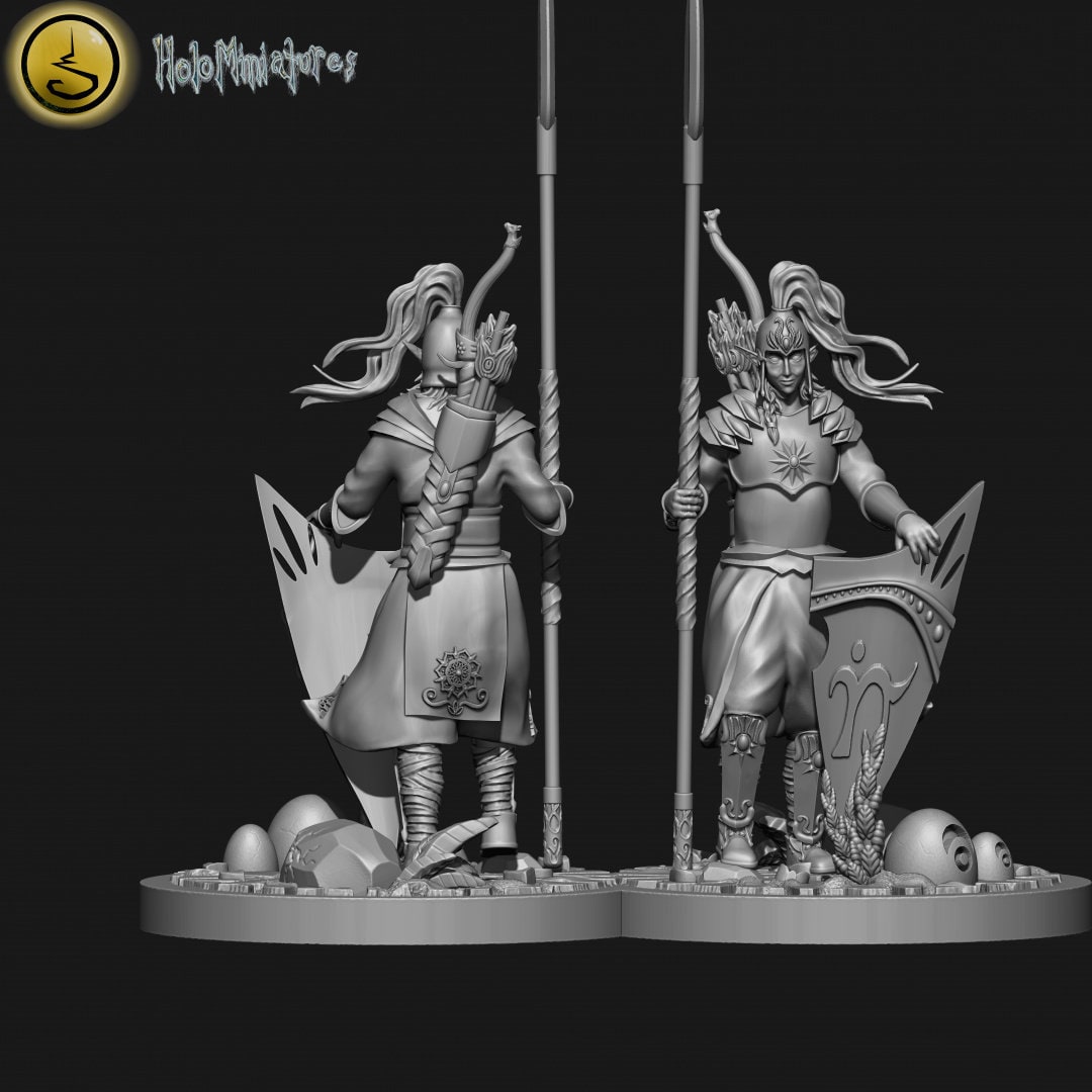 Holo Miniatures Highborn Elves Spearman - BrodaForge