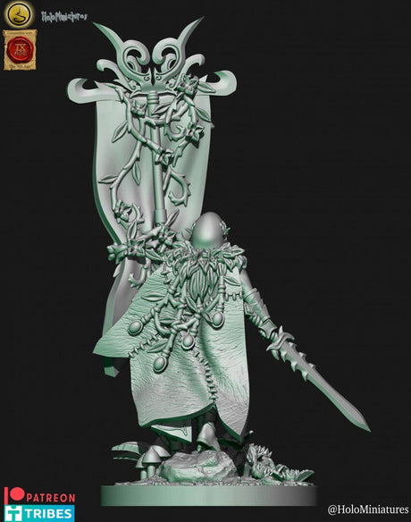 Holo Miniatures Sylvan Elves Battle Standard Bearer - BrodaForge