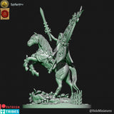 Holo Miniatures Sylvan Elves Battle Standard Bearer on horse - BrodaForge