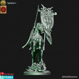 Holo Miniatures Sylvan Elves Battle Standard Bearer on horse - BrodaForge