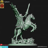 Holo Miniatures Sylvan Elves Battle Standard Bearer on horse - BrodaForge