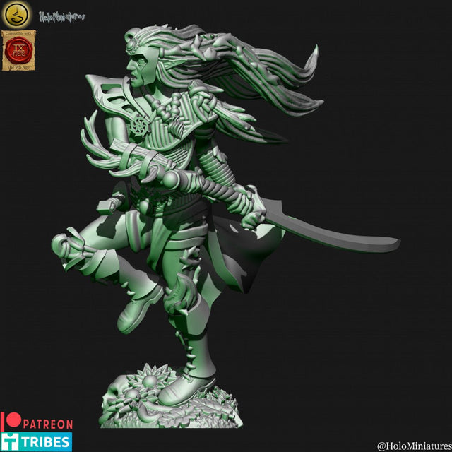 Holo Miniatures Sylvan Elves Bladedancer hero - BrodaForge