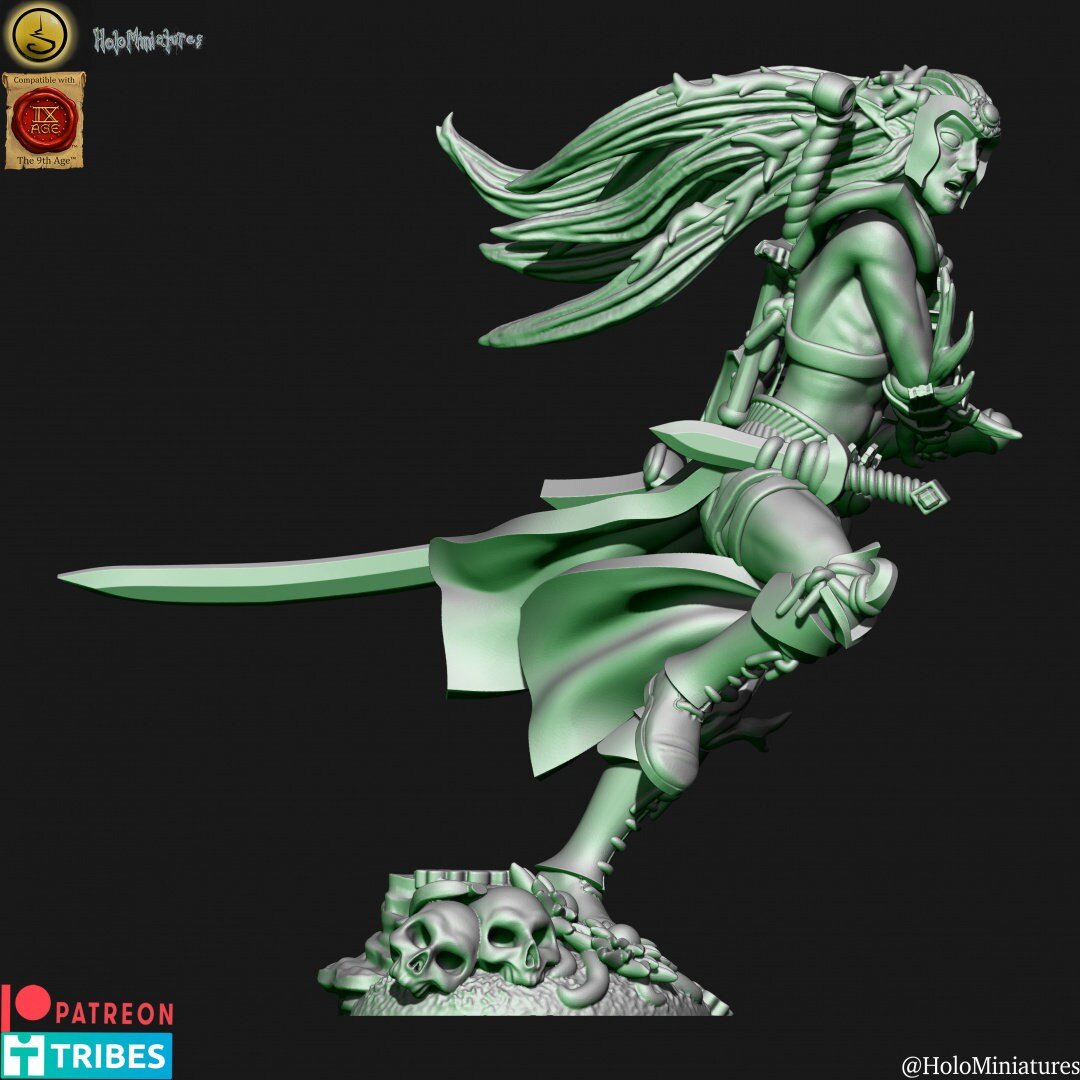 Holo Miniatures Sylvan Elves Bladedancer hero - BrodaForge