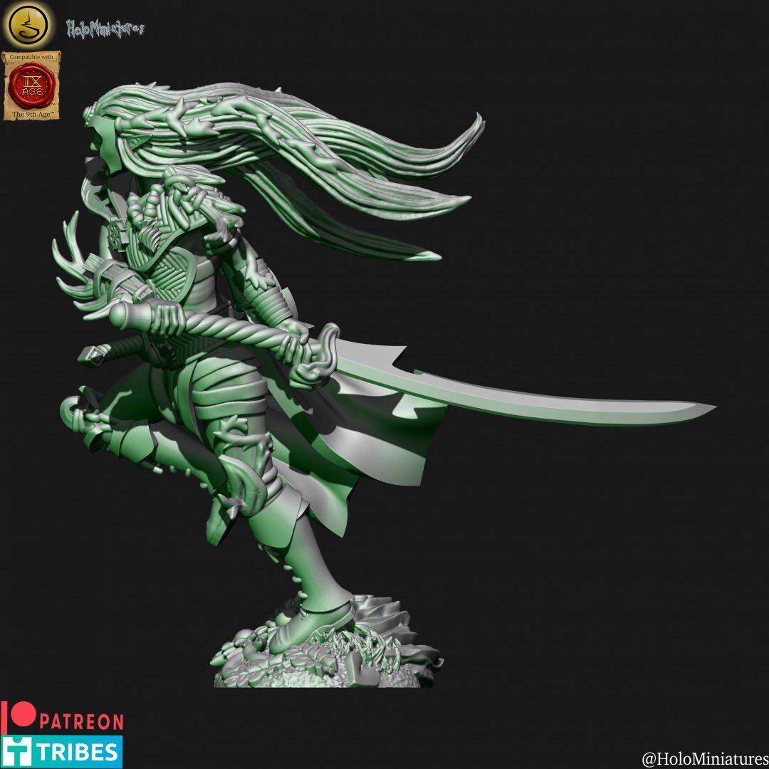 Holo Miniatures Sylvan Elves Bladedancer hero - BrodaForge