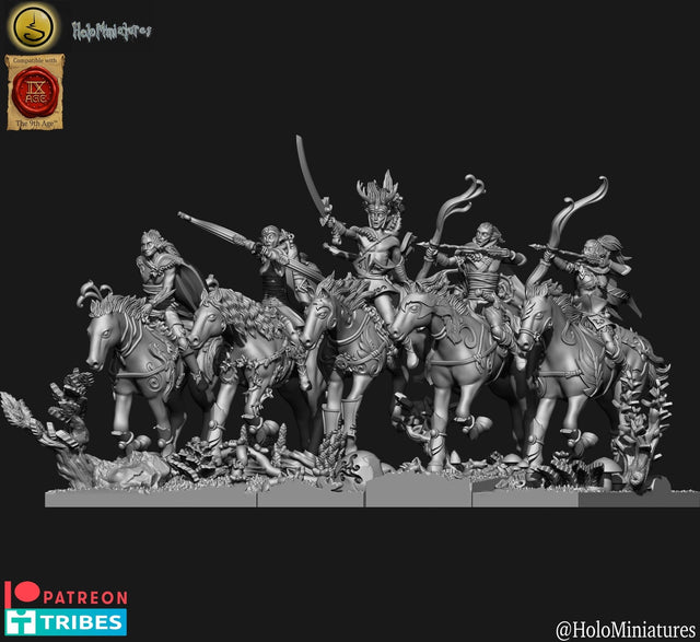 Holo Miniatures Sylvan Elves Glade Riders - BrodaForge