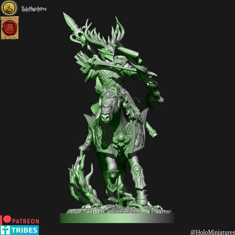 Holo Miniatures Sylvan Elves Hero on horse - BrodaForge