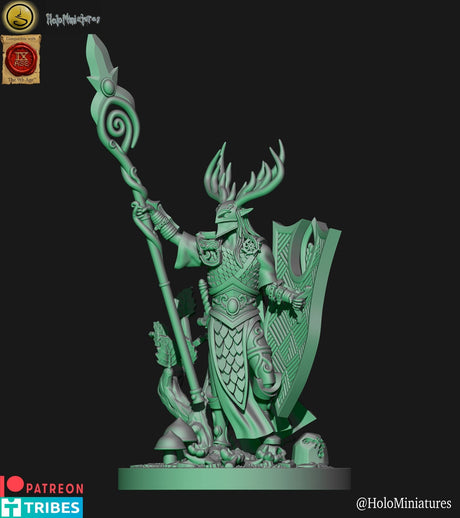 Holo Miniatures Sylvan Elves Hero with spear - BrodaForge