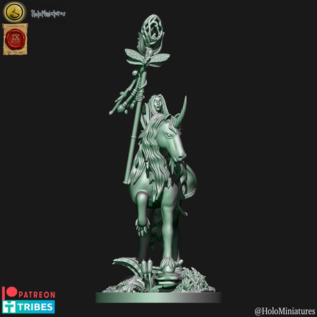 Holo Miniatures Sylvan Elves Mage on unicorn - BrodaForge