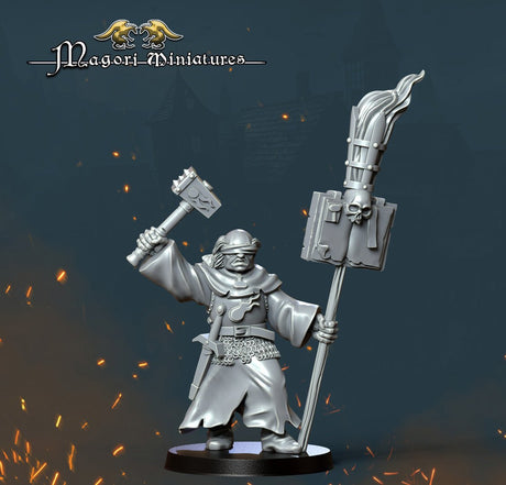 Magori Miniatures Witch Hunters Warrior Priest - BrodaForge