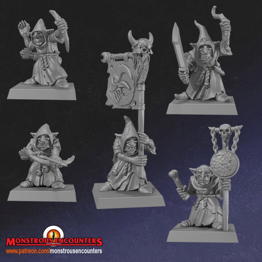 Monstrous Encounters Cave Goblins with bows - BrodaForge