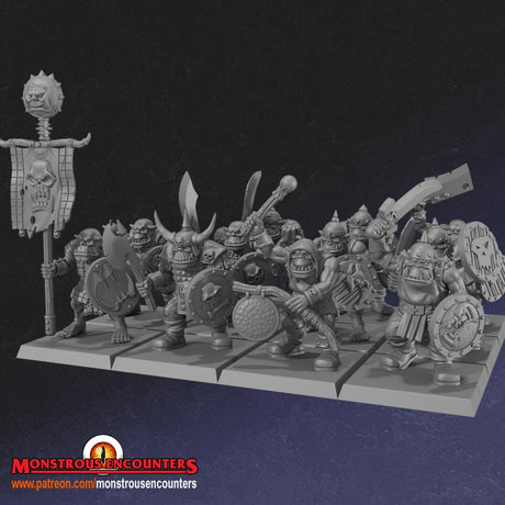 Monstrous Encounters Orcs with hand weapon&shield - BrodaForge