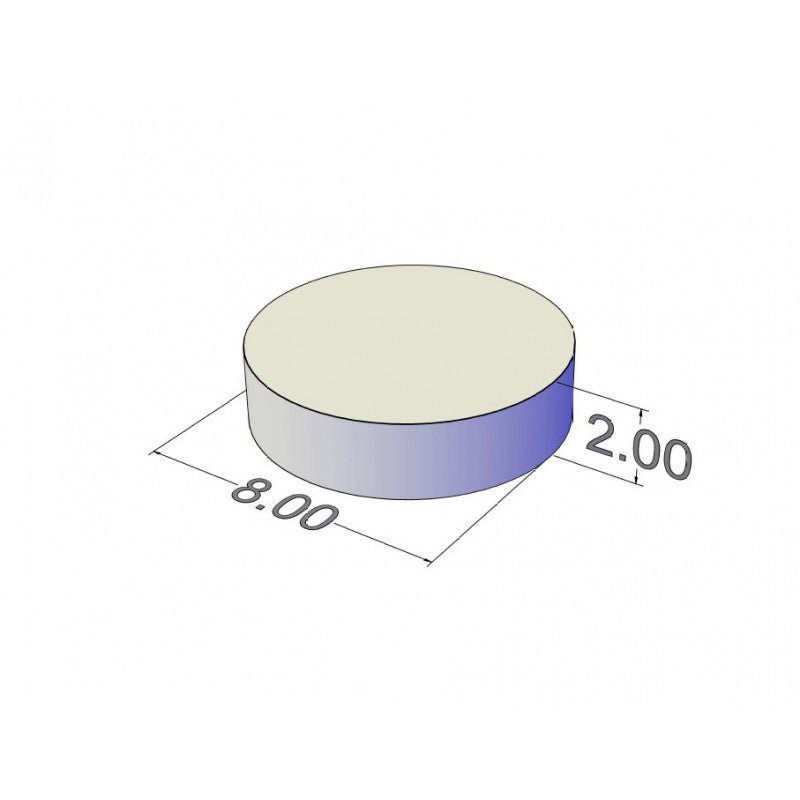 Neodymium Roller Magnet MW 8x2 N38 - BrodaForge