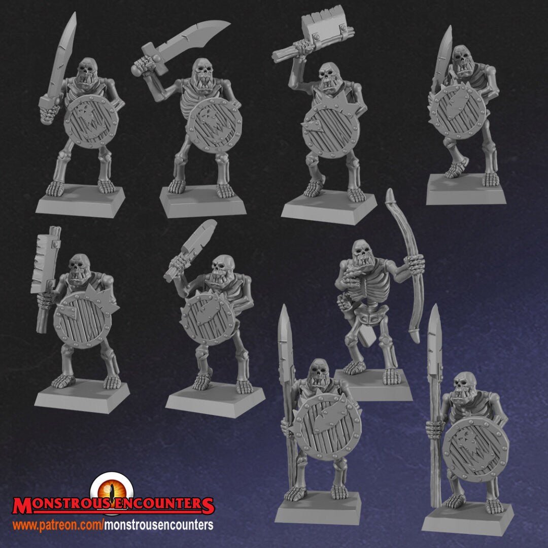 Skeleton Horde Orcs (x9) by Monstrous Encounters - BrodaForge